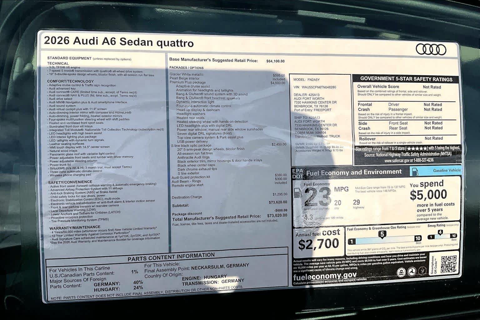 New 2026 Audi A6 Premium Plus AWD/4WD image 18