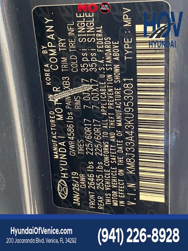 Used 2019 Hyundai Tucson Value w/ Cargo Package FWD image 48