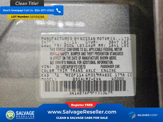 Used 2015 Nissan Sentra SR FWD image 16
