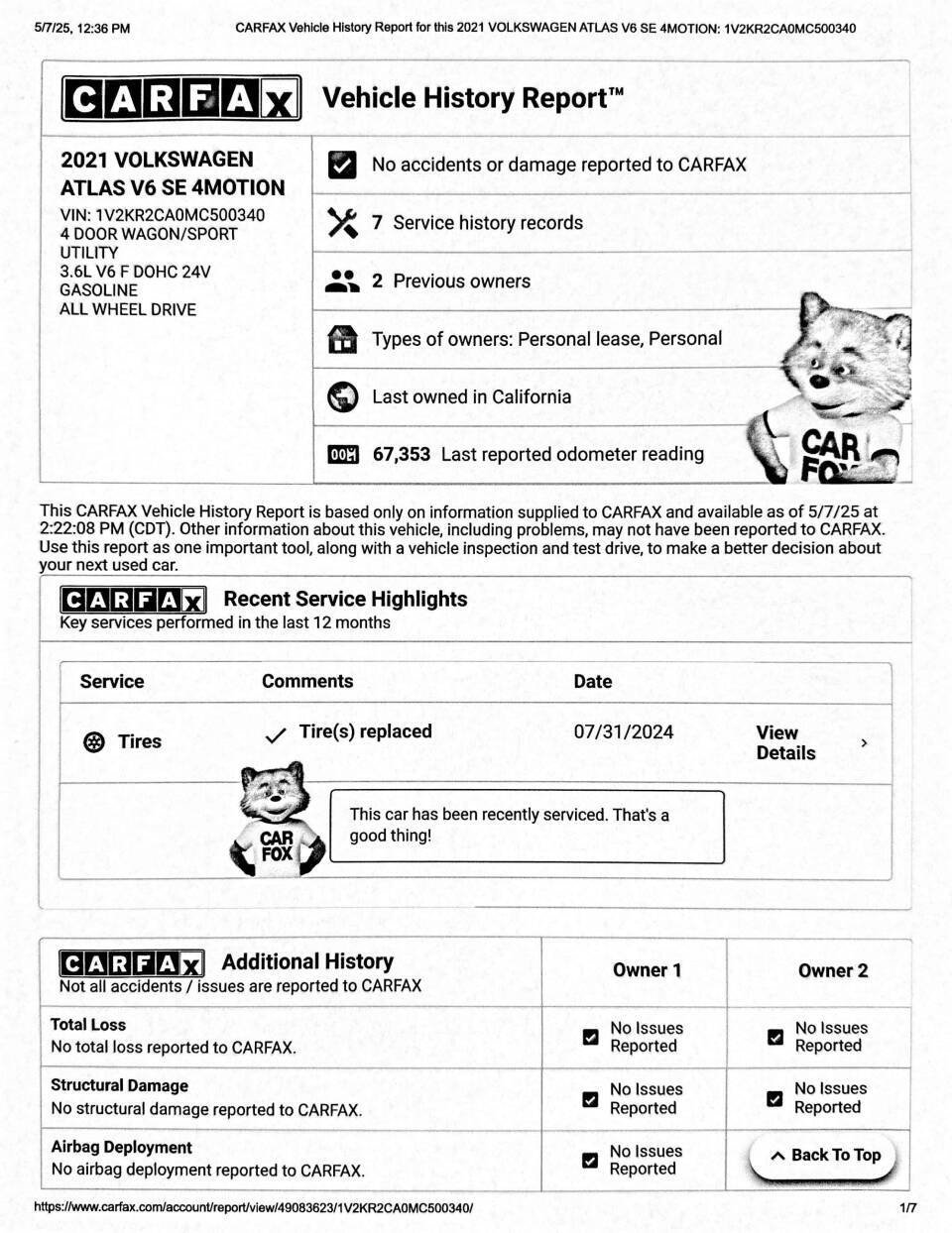 Used 2021 Volkswagen Atlas SE w/ Panoramic Sunroof Package image 10