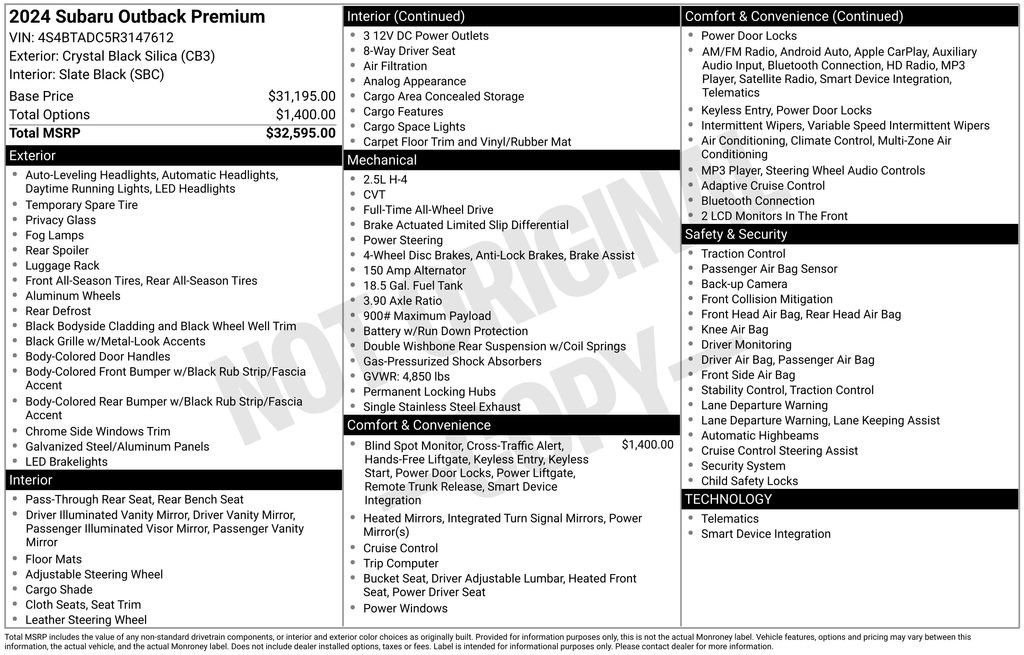 Used 2024 Subaru Outback Premium image 4
