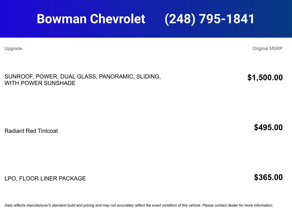 New 2025 Chevrolet Traverse RS w/ LPO, Floor Liner Package AWD/4WD image 5