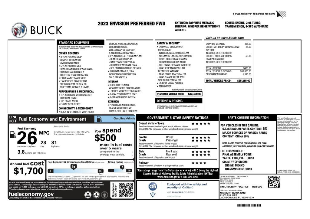 Used 2023 Buick Envision Preferred image 3