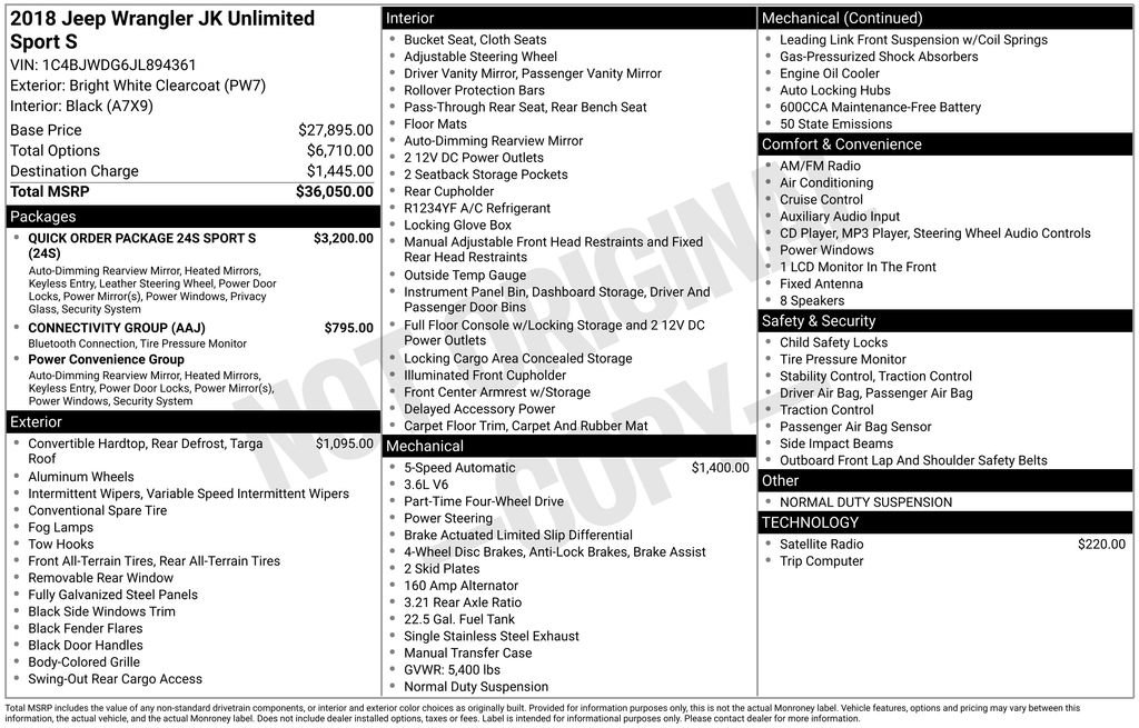 Used 2018 Jeep Wrangler Unlimited Sport S image 3