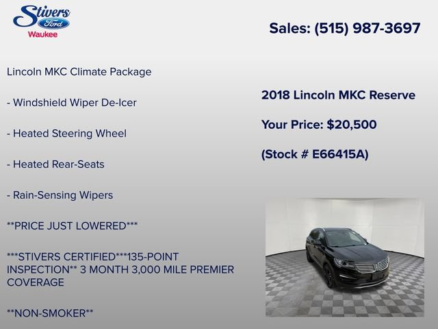 Used 2018 Lincoln MKC Reserve AWD/4WD image 16