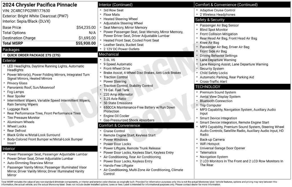 Used 2024 Chrysler Pacifica Pinnacle FWD image 5