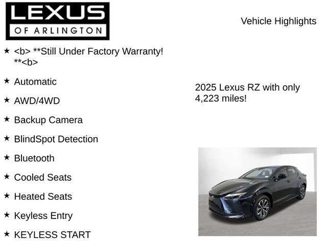Certified 2025 Lexus RZ 450e w/ Technology Package image 8