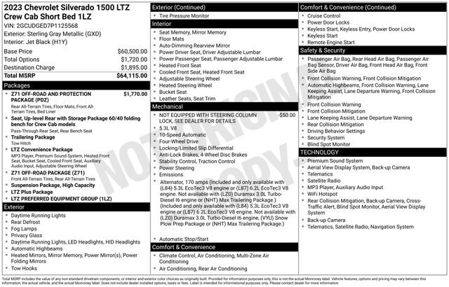 Certified 2023 Chevrolet Silverado 1500 LTZ AWD/4WD image 8