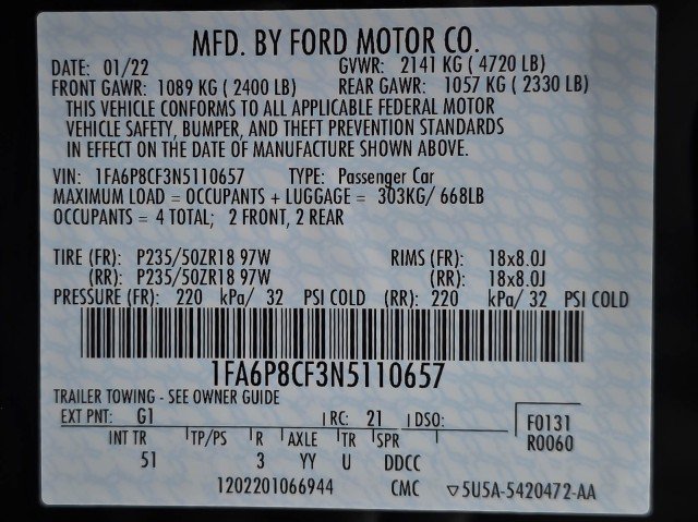 Used 2022 Ford Mustang GT Premium w/ Equipment Group 401A RWD image 37