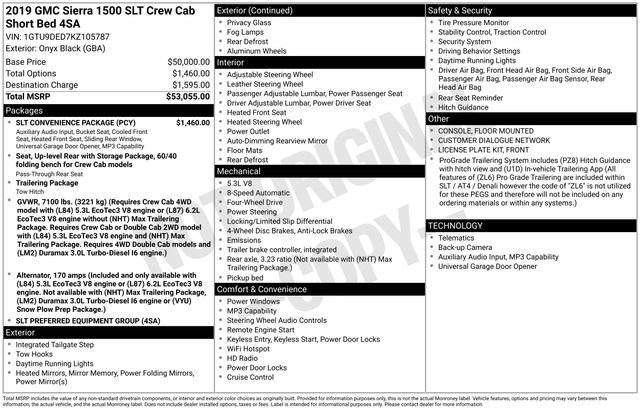 Used 2019 GMC Sierra 1500 SLT w/ SLT Convenience Package AWD/4WD image 15