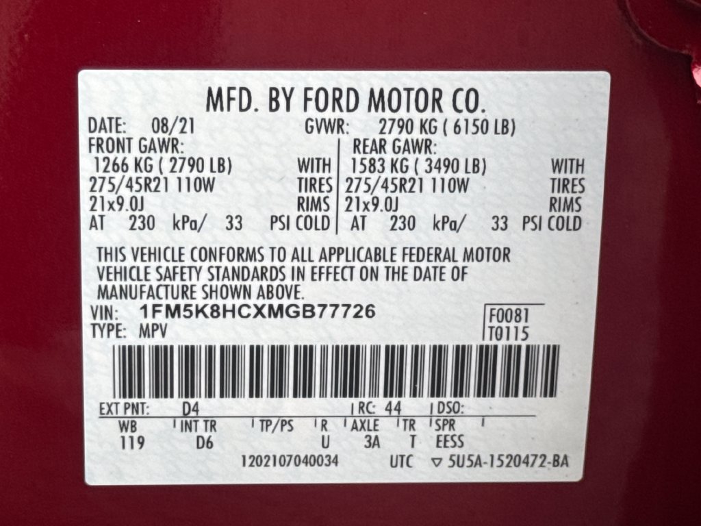 Used 2021 Ford Explorer Platinum w/ Equipment Group 601A AWD/4WD image 33
