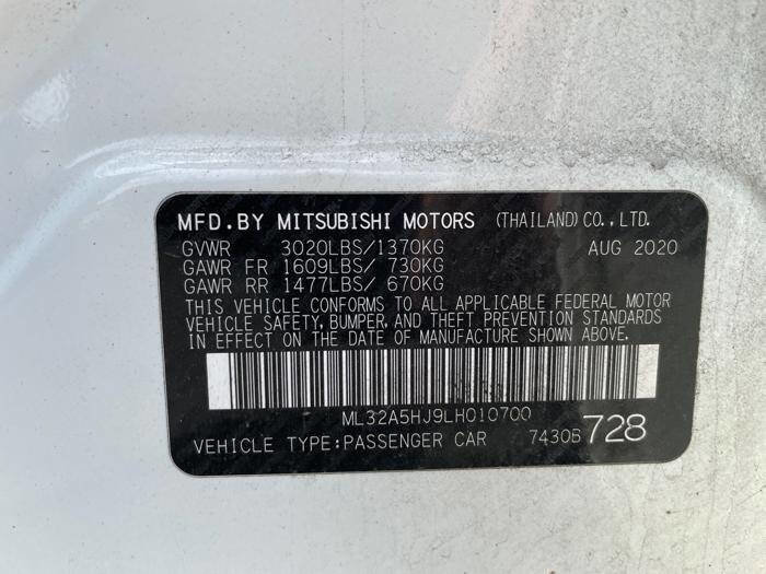 Used 2020 Mitsubishi Mirage LE FWD image 41