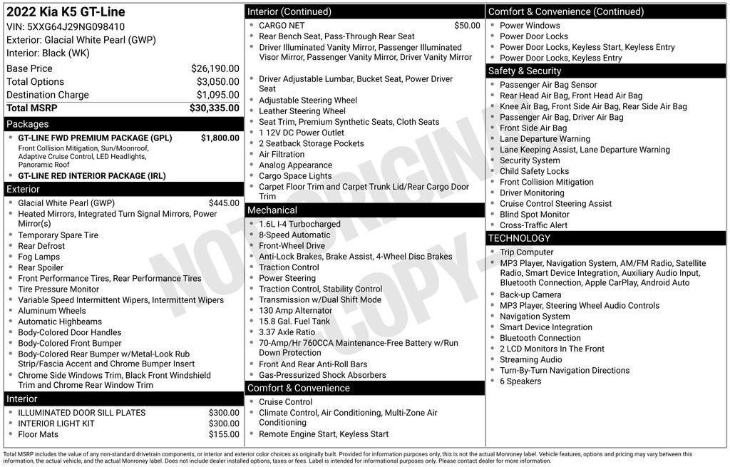 Used 2022 Kia K5 GT-Line w/ GT-Line FWD Premium Package image 27
