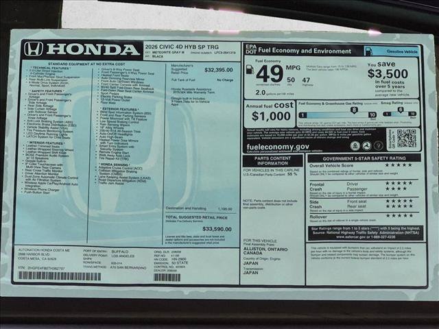 New 2026 Honda Civic Sport Touring image 17