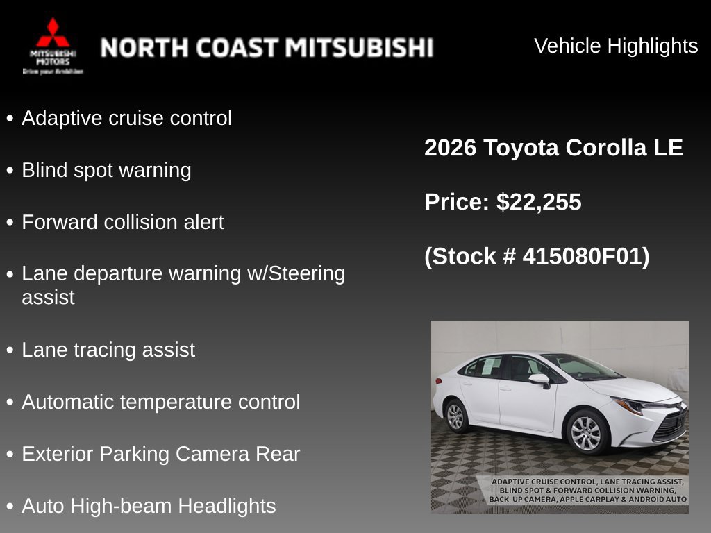 Used 2026 Toyota Corolla LE FWD image 2