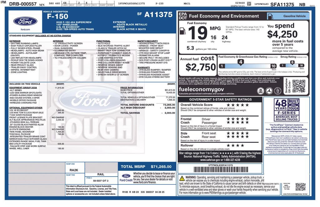 New 2025 Ford F150 XLT w/ Equipment Group 303A High image 26