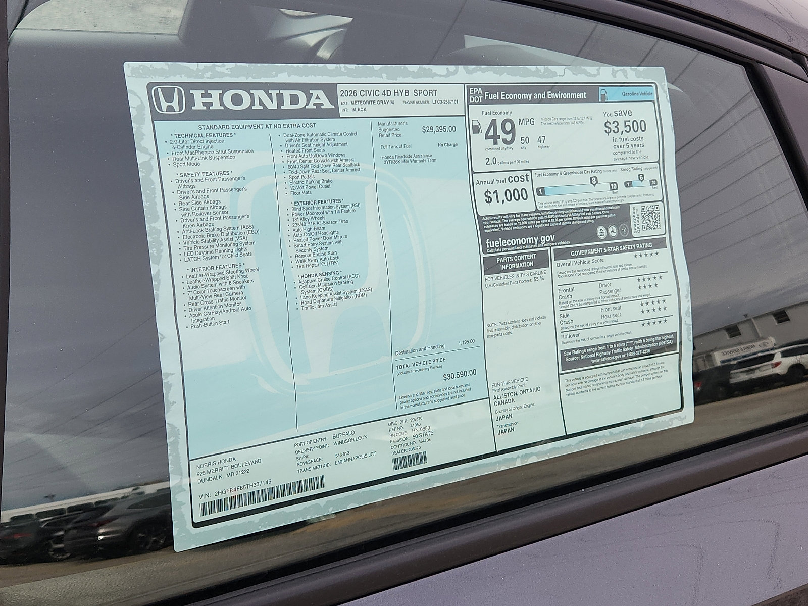 New 2026 Honda Civic Sport image 17