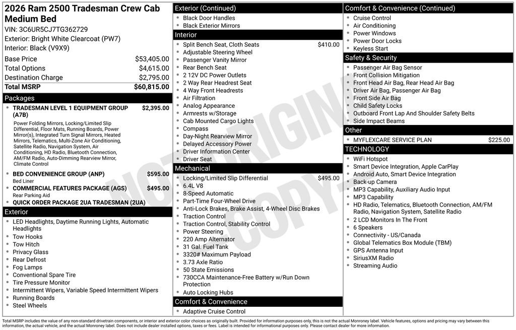 New 2026 RAM 2500 Tradesman AWD/4WD image 6