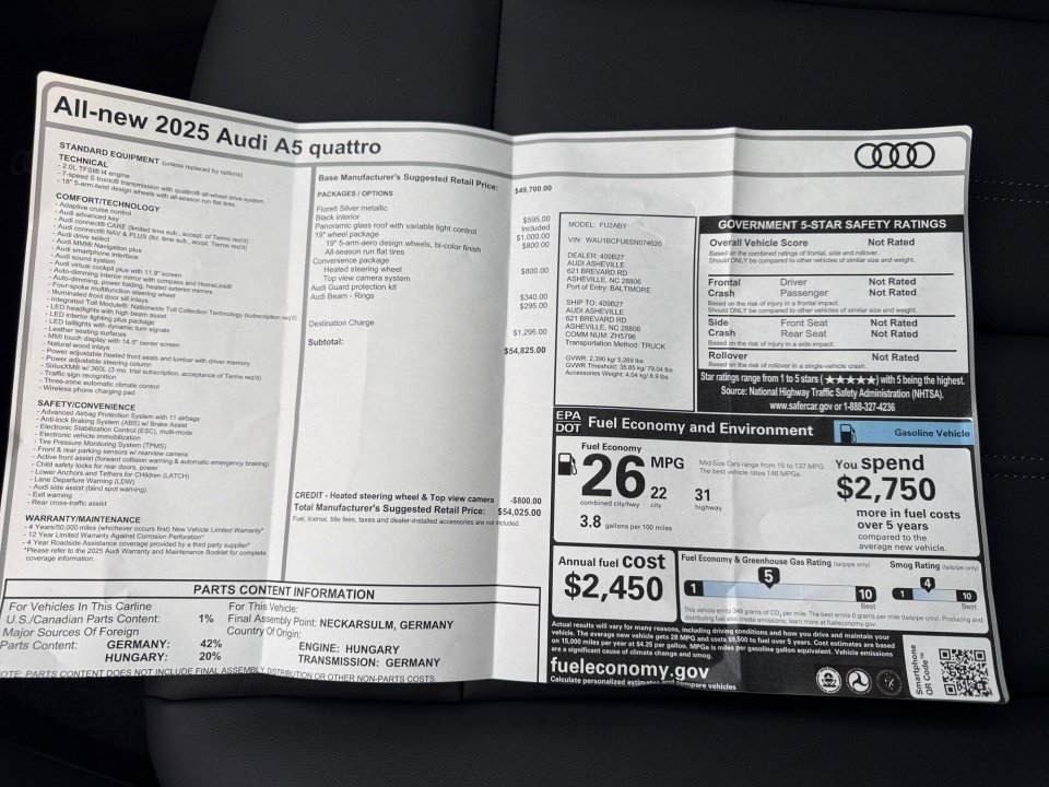 New 2025 Audi A5 2.0T Premium image 33