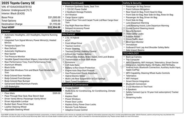 Used 2025 Toyota Camry SE image 6