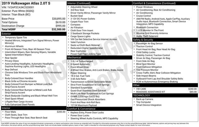 Used 2019 Volkswagen Atlas S image 9
