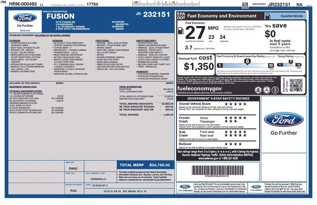 Used 2018 Ford Fusion SE w/ Fusion SE Technology Package image 2