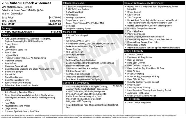 Used 2025 Subaru Outback Wilderness w/ Wilderness Package image 2