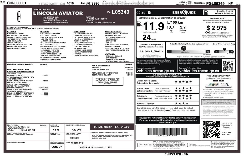 Used 2023 Lincoln Aviator Reserve w/ Class IV Trailer Tow Package image 3