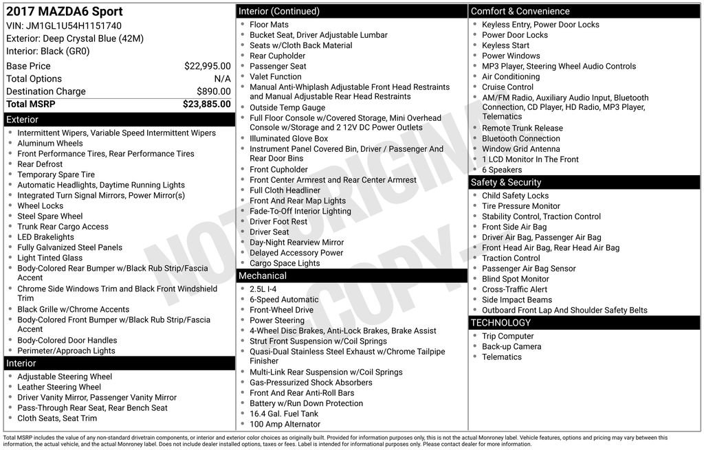 Used 2017 MAZDA MAZDA6 Sport image 11