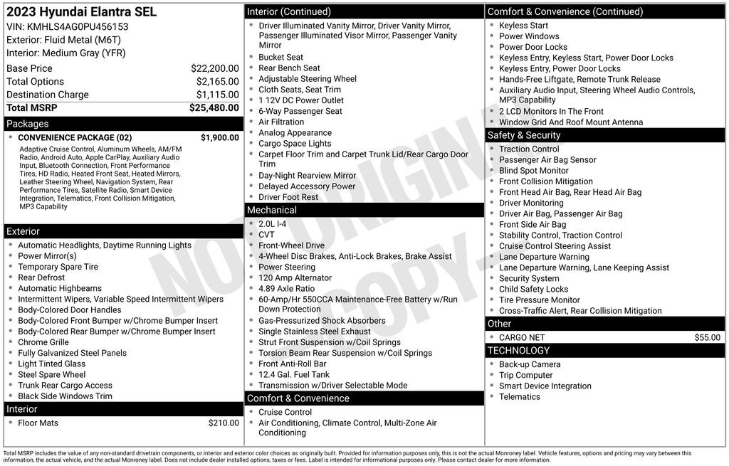 Used 2023 Hyundai Elantra SEL w/ Convenience Package FWD image 46