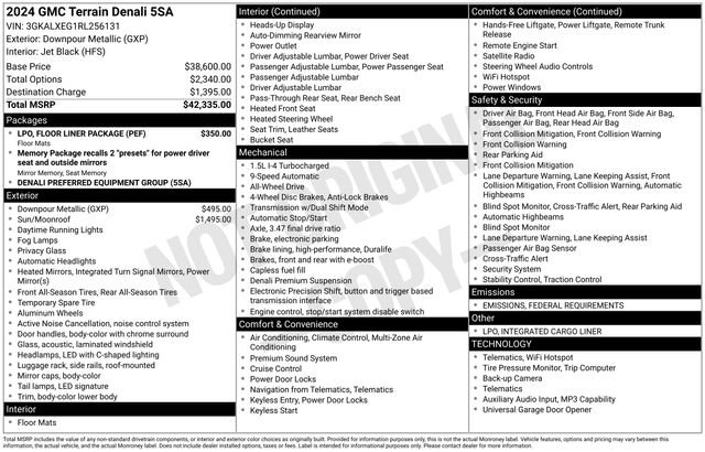 Certified 2024 GMC Terrain Denali w/ LPO, Floor Liner Package image 27