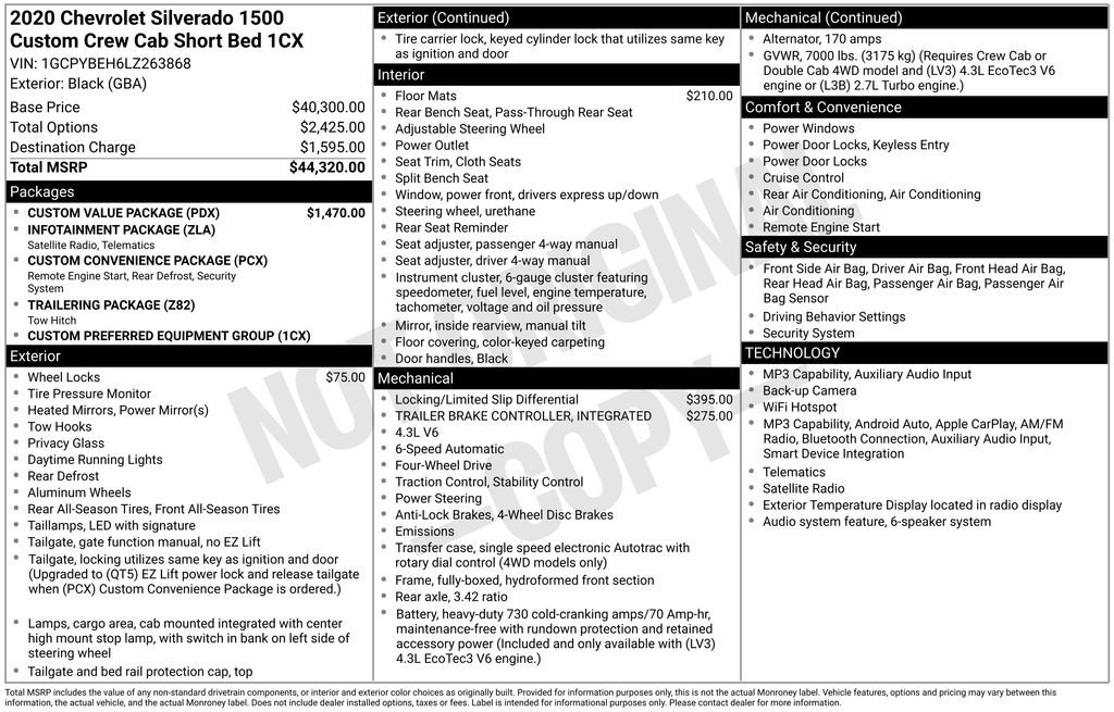 Used 2020 Chevrolet Silverado 1500 Custom w/ Custom Value Package AWD/4WD image 15
