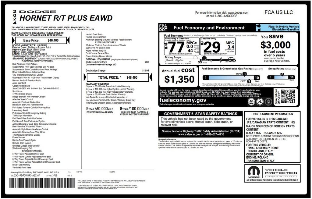 Used 2024 Dodge Hornet R/T Plus AWD/4WD image 3