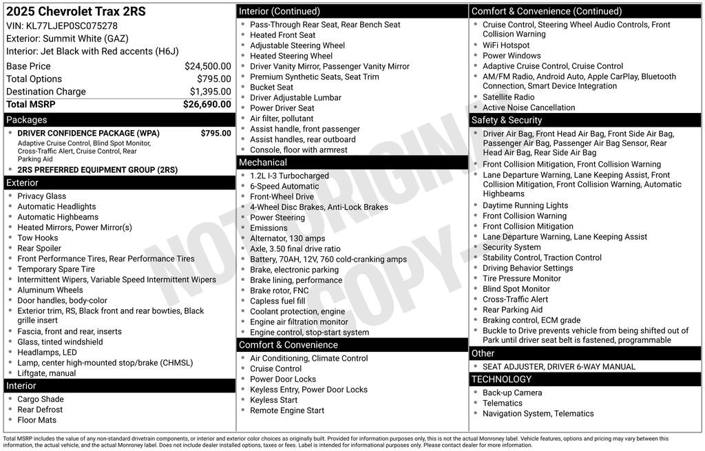 Used 2025 Chevrolet Trax RS w/ Driver Confidence Package FWD image 6