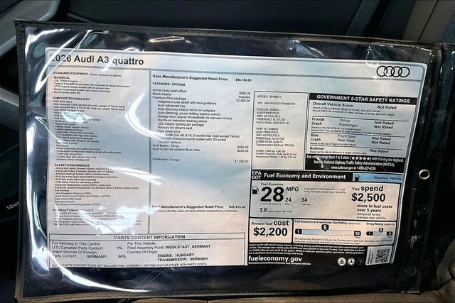 New 2026 Audi A3 2.0T Premium Plus image 13