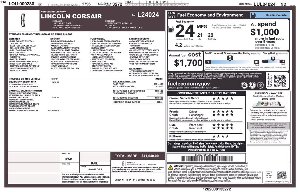 Used 2020 Lincoln Corsair AWD w/ Equipment Group 101A image 31
