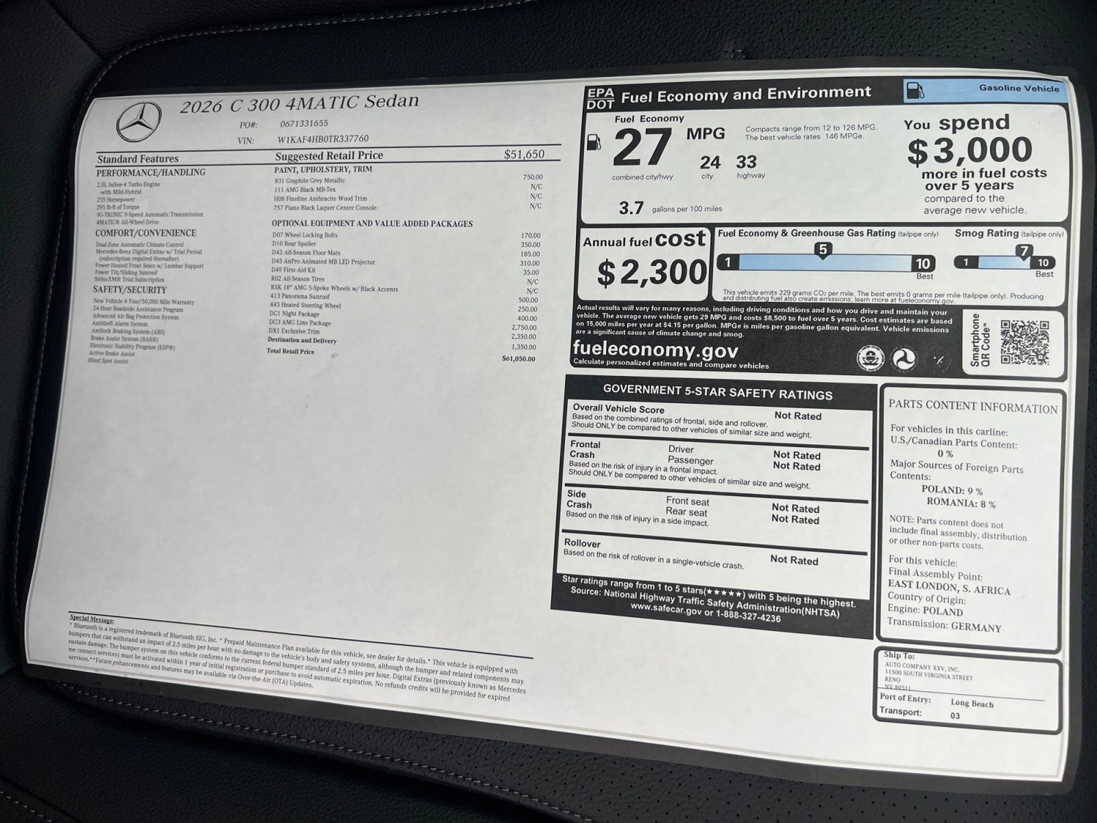 New 2026 Mercedes-Benz C 300 4MATIC Sedan image 19