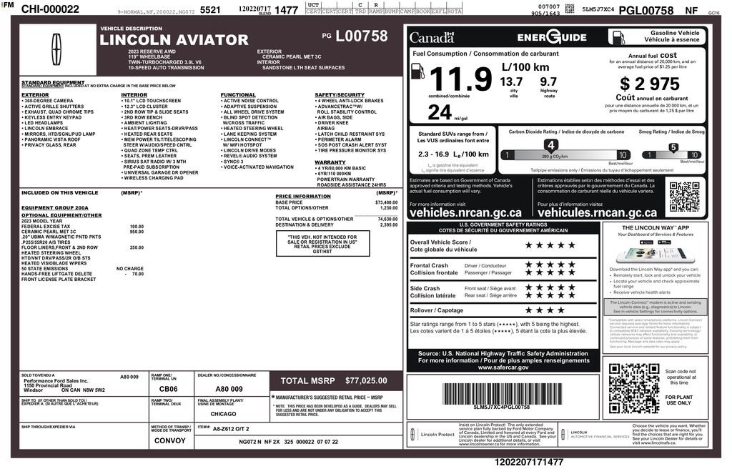 Used 2023 Lincoln Aviator Reserve AWD/4WD image 3