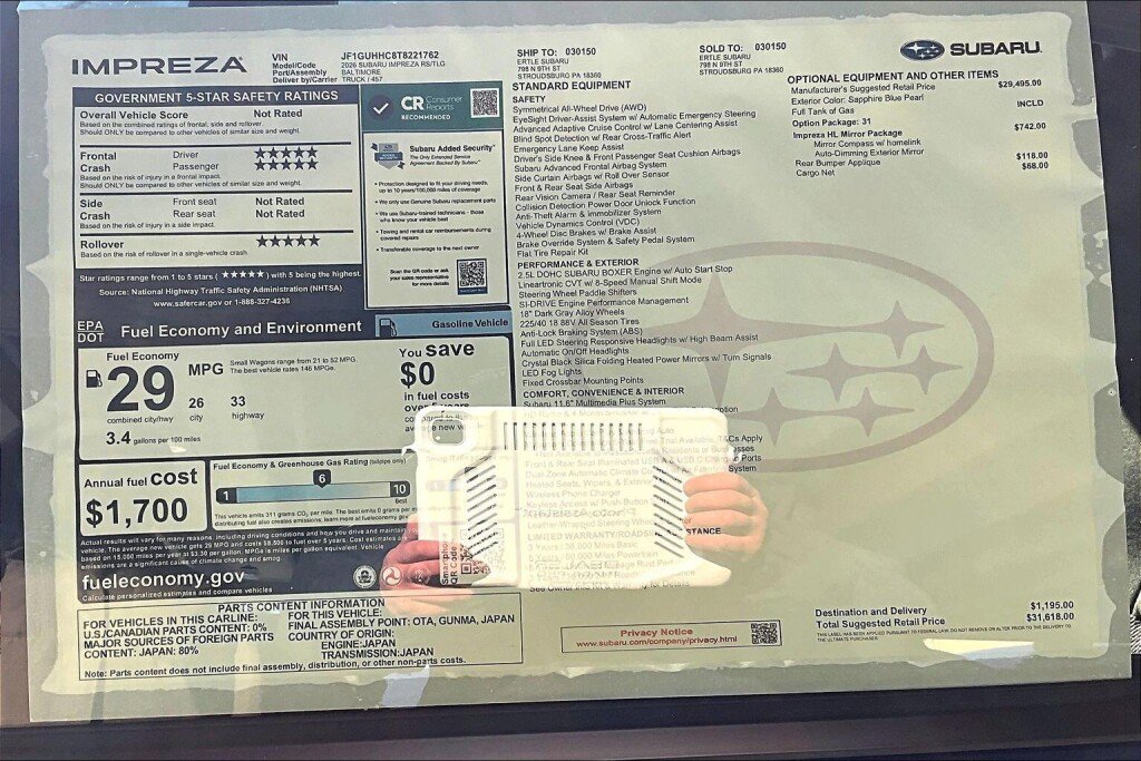 New 2026 Subaru Impreza RS image 12