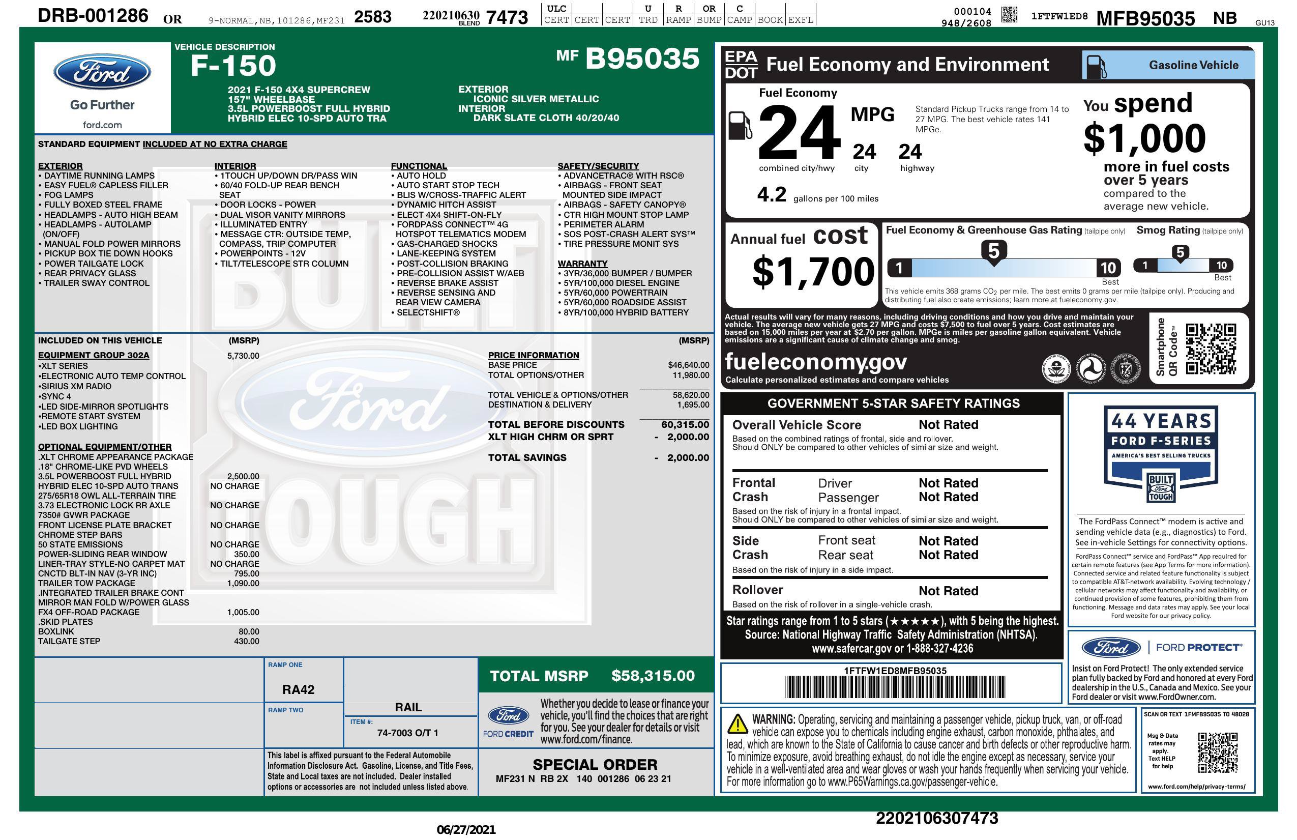 Used 2021 Ford F150 XLT w/ Equipment Group 302A High AWD/4WD image 2