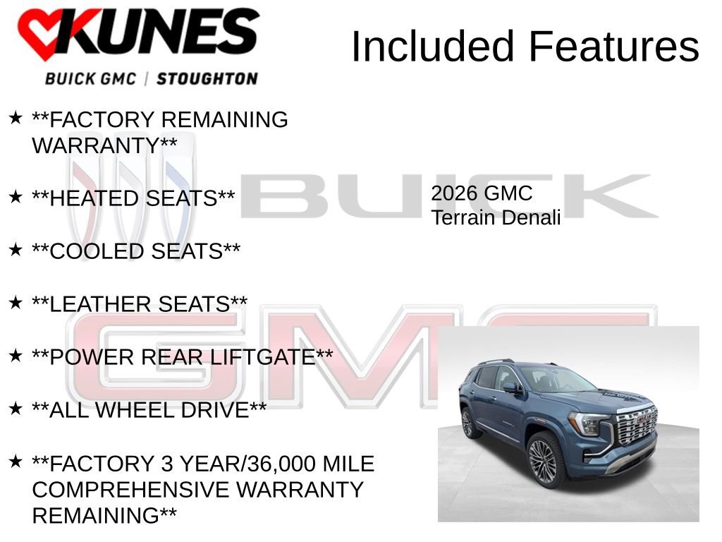 New 2026 GMC Terrain Denali w/ LPO, Black Badging Package AWD/4WD image 3