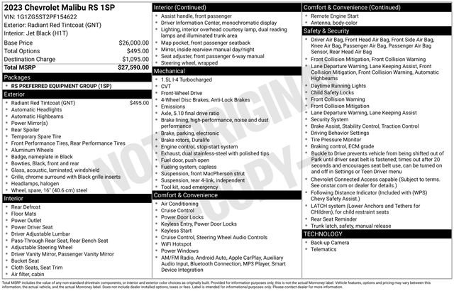 Used 2023 Chevrolet Malibu RS image 34