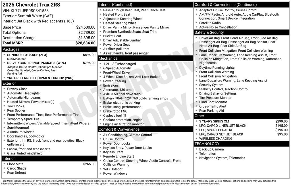 New 2025 Chevrolet Trax RS w/ Sunroof Package image 9