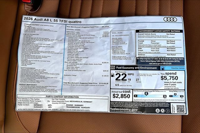 New 2026 Audi A8 L 3.0T AWD/4WD image 14