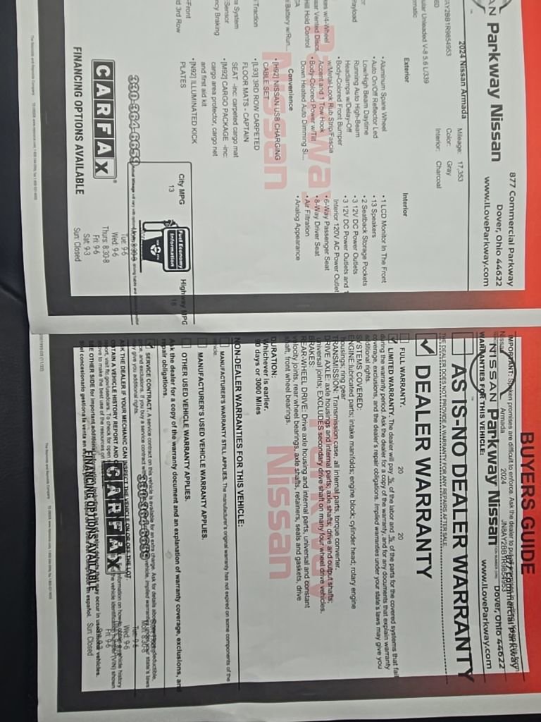 Used 2024 Nissan Armada SL w/ Captain's Chairs Package image 51