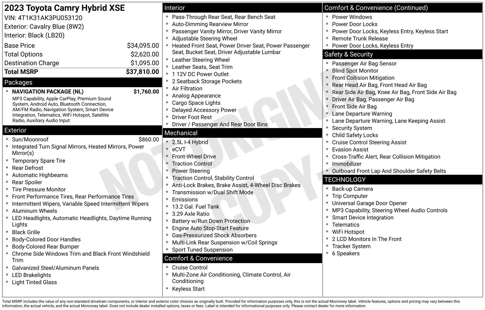 Used 2023 Toyota Camry XSE w/ Navigation Package FWD image 20