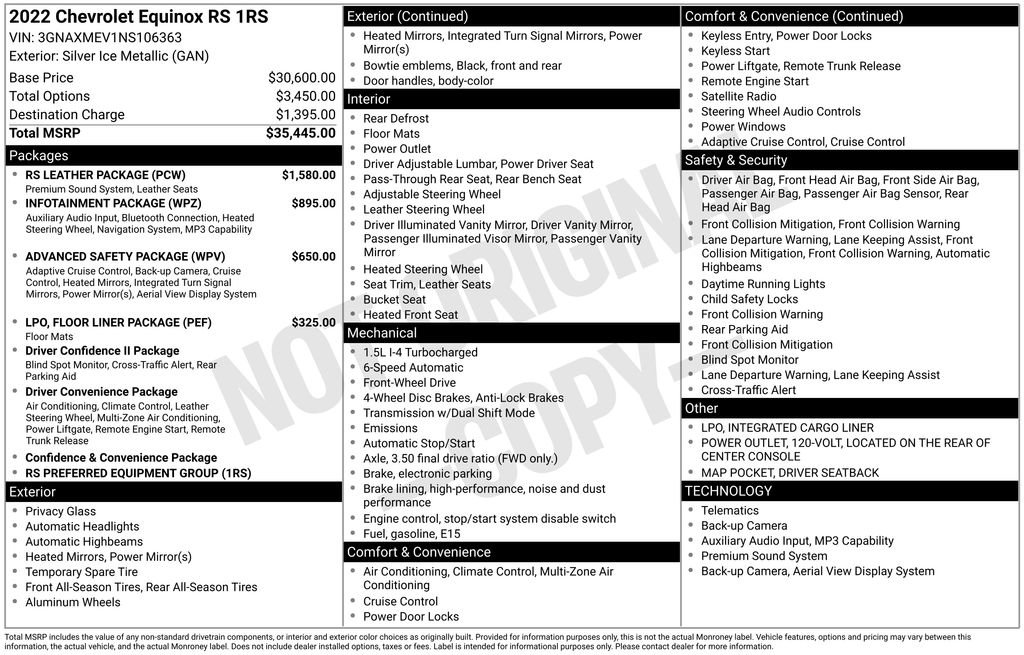 Certified 2022 Chevrolet Equinox RS w/ RS Leather Package image 41
