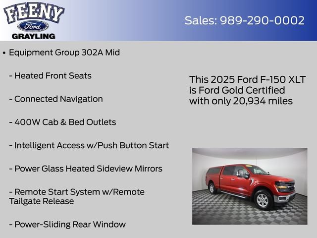 Certified 2025 Ford F150 XLT w/ Equipment Group 302A MID AWD/4WD image 14