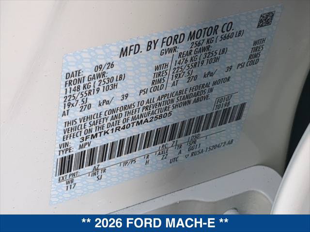 New 2026 Ford Mustang Mach-E Select w/ Select Black Package RWD image 19