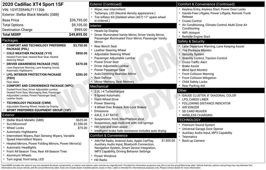 Used 2020 Cadillac XT4 Sport FWD image 7